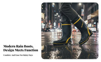 men's Wide Calf Rain Boots Easy on and off Extra Wide Waterproof Work Boots Breathable Lining Shielded Footwear for Farmers, Outdoor, Gardening, Farms