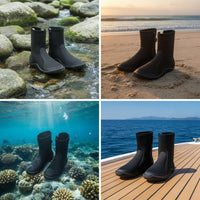 Diving Boots Vulcanized Diving Booties with Zipper Anti-Slip for Cold Water