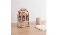 3D Books Read This Year Tracker Sign Layered Wooden Reading Tracker with Tiles Movable Books Read This Year Counter Aesthetic for Readers