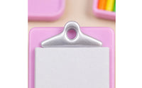 Blank Sheet 1/12 Scale Stationery Set Plastic Dollhouse Clipboard Set Molded Miniature Writing Tools Multi-Color for Scene Decoration