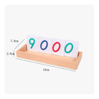 Educational Numeral Cards with Tray Hands-on Number Cards with Wooden Box Mathematical Toy for Preschoolers, Homeschool