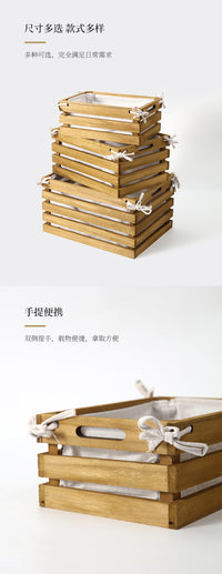 Vintage Wooden Storage Basket for Home and Kitchen