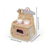 Wooden Play Kitchen with Accessories Kids Tabletop Toy Cooker Young Child Wooden Play Kitchen Set for Playroom