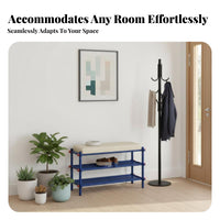 Padded Shoe Storage Bench Cushioned Seat Padded Shoe Rack Bench Multi-Functional Entryway Organizer for Homeowners, Guests, Hallway, Mudroom, Bedroom