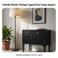 North American Country aesthetic Single-Drawer End Table with Shelf Distressed Finish Nightstand Vintage Design Bedside Cabinet Sturdy frame for Interior Decorators, Apartment Dwellers, Bedroom, Guest Room, Hallway, Nursery