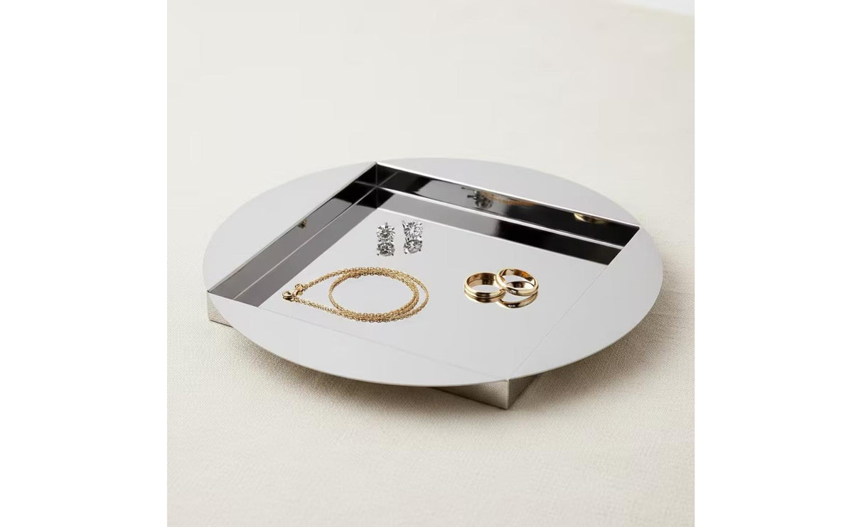 Oval Serving Tray Mirror Finish Mirrored Tray Decorative for Vanity