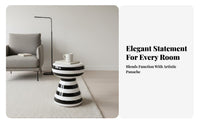 Toadstool-Inspired-Shaped Stool Striped Design Home Decor Multifunctional