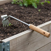Wood Handle Stainless Steel Weeder Precise Weeding Unwanted Plant Puller Rust Resistant Unwanted Plant Remover Tool Strong Prongs for Garden, Yard