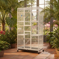 Metal Avian Enclosure Cage Versatile Avian Enclosure Cage Heavy Duty Wrought Iron Birdcage for Aviary