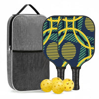 Lightweight Design Pickleball Set 2 Paddles 4 Balls Anti-Slip Grip Fiberglass Pickleball Racket Kit Portable Sports Equipment for Beginners