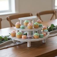 Wooden Cake Display Stand Multifunctional 3 Tier Dessert Stand Rustic Tiered Dessert Display for Wedding, Party, Birthday