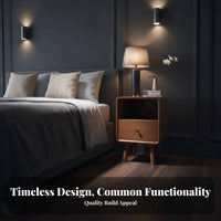 clean contemporary Design 2-Tier Accent Table Sturdy Construction 2-Tier End Table Space-Saving Nightstand Easy Assembly for Apartment Dwellers, Homeowners, Students, Bedroom, Dorm Room, Office, Entryway