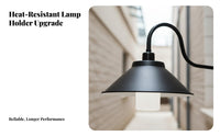 Waterproof Gooseneck Barn Light Weather Resistant Industrial Wall Sconce Anti-Rust for Warehouse, Garage, Restaurant