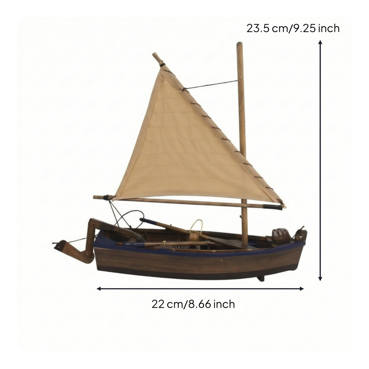 Model Sailboat with Cloth Sails Marine Sailing Boat Model Rustic Desktop Ornament for Desk
