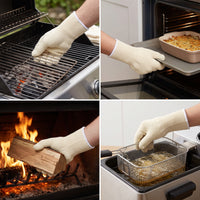 Extreme Heat Resistant Gloves for BBQ, Fireplace, and Industrial Use - 500/800°C Flame Retardant & Cut Resistant