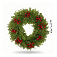 Faux Fir Wreath Soft Textured Decorations for Entrance, Mantel
