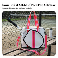 Pickleball Bag Multiple Compartments Pickleball Paddle Carrier Quilted Racket Sport Bag Large Capacity Sports Shoulder Backpack