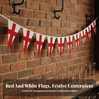 Adjustable Length English Patriotic String Flags Easy to Hang British Flag Bunting Vibrant Colors for Sports Fans, Pub Owners, Pubs, Gardens