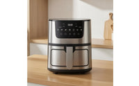 Nonstick Air Fryer Brushed Electronic Air Fryer Adjustable Temperature Cooker Presets for Kitchen