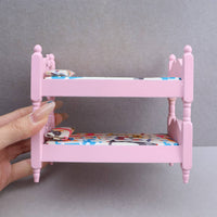 1:12 Scale Bunk Bed Scene Prop Dollhouse Bunk Bed Smooth Edges Miniature Furniture for Collectors