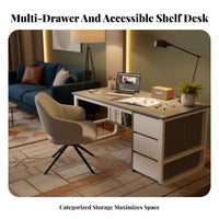 Modern Learning Desk Stable Structure Rectangular Office Desk Sturdy and Hard-Wearing Home Office Workstation for Students, Gaming Aficionados