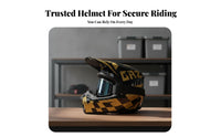 Full Face Helmet Sturdy Shell Motocross Helmet Removable and Washable Liner Secure Headwear for Motorcycle Riders, Adults, Trail Riding, BMX