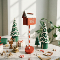 Christmas Mailbox Scene Display North Pole Post Box Freestanding Holiday Decor Focal Point