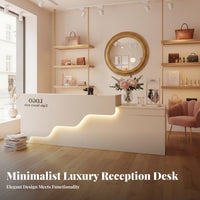 Modern LED Reception Desk Light Luxury Design Modern Reception Desk Thickened Desktop Illuminated Welcome Counter for Business Owners, Company Lobby