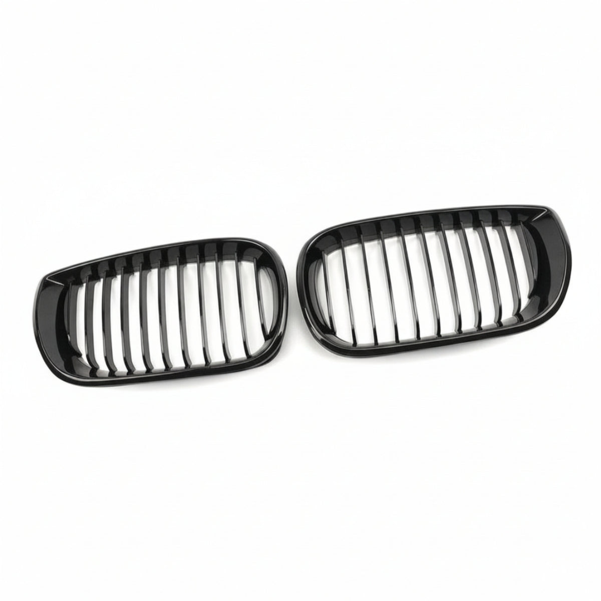 2 Pieces Kidney Grille with Vertical Slats Front Bumper Grille Direct Replacement Sporty Aesthetic ABS Construction Painted Glossy Surface Suitable for Car Styling German Vehicles