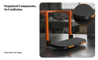 Foldable Hook-on Tire Step Orange Vehicle Tire Step Steel Non-Slip Surface for Outdoor