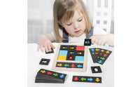 Wooden Direction Cognition Toy Early Education Pointer Reasoning Matching Board Hand-Eye Coordination Color Direction Matching Game