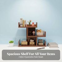 Multi-Tier Design Desktop Hutch Space-Saving desktop Shelf Large Capacity Desk Organizer Sturdy Construction for Students, telecommuter Workers, Workstation, Study Room