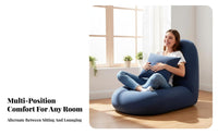 Foldable Design Adjustable Backrest Lounger Multi-Functional Floor Chair Cozy Feel Lounge Seating Thickly Padded for Apartment Dwellers, Young Adults, Bedroom, Bay Window, Living Room, Meditation Space