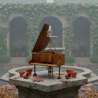 Piano Planter Rusted Piano-Shaped Planter Tabletop for Desk, Shelf