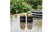 2 Pieces Garden Hose Quick Connector Heavy Duty Male and Female Hose Easy-Grip Hardware for Homeowners, Yard