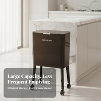 Swivel Casters Rolling Trash Bin Carry Handle Floor-Standing Trash Can Raised Design