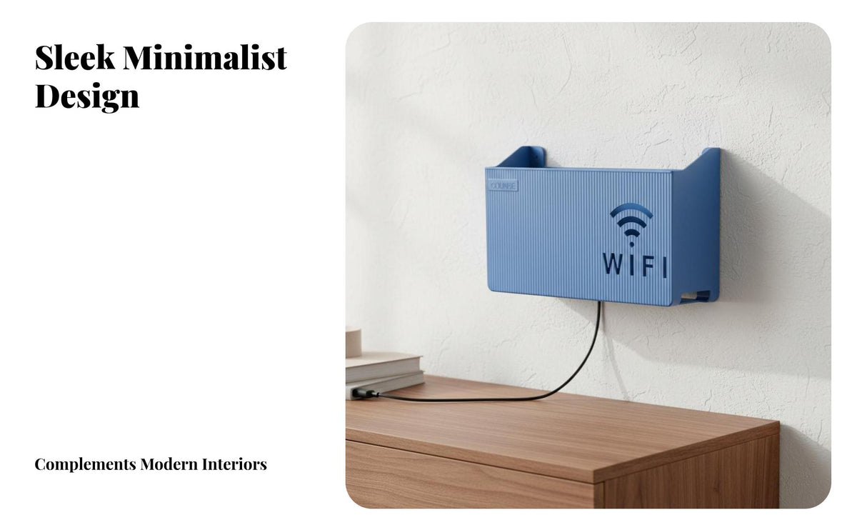 Drilltool-Less Installation Router Concealment Box Space-Saving Design Router Hider Box Cable Management Electronics Organizer Multi-Functional for Homeowners, Office Workers, Students, Living Room, Bedroom