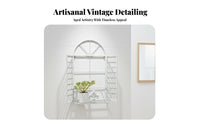 traditional rural design Arched opening Frame Rack Distressed Finish Framed Plant Holder Retro Design plant display rack upright Display for Home Decorators, Apartment Dwellers, Homeowners, Living Room, Balcony, Small areas, Hallway