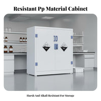 Storage Cabinet Double Lock Reactive Alkali Storage Cabinet Made of PP for Lab Technicians, Researchers, Research Institute, Pharmacy, Warehouse