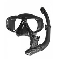 Leak-Proof Seal Diving Mask and Snorkel Combo Tempered Glass Lens Snorkel Mask and Tube Set Adjustable Strap Snorkeling Gear Food-Grade Silicone for Adults, Beginners, Swimmers, Beach Vacation, Recreational Swimming, Pool Training