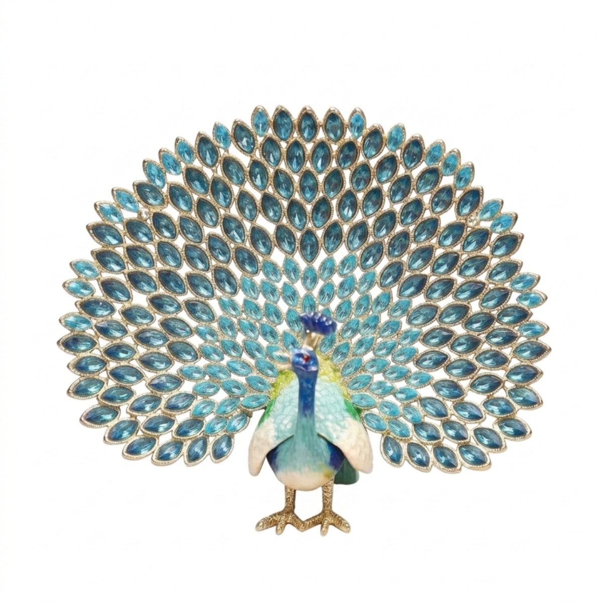 Peacock Jewelry Box Cloisonne Peacock Trinket Box Hand-Painted Ornament for Shelf, Entryway Table