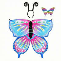 Wing-Shaped Butterfly Wings Cape with Headband Colorful Butterfly Wings Costume with Headband Lightweight Comfortable for Children, School Performances