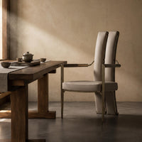 Leather Tea Chair Designer Style Tea Room Chair Luxury Feel Faux Leather Armchair for Teahouse