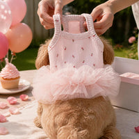 Pet Princess Dress for Cats and Small Dogs - Summer Wedding Floral Ballet Tutu Skirt