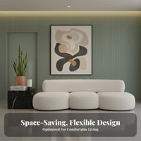 Wabi-Sabi Aesthetic FlowerShaped Sofa Boucle Upholstery Curved Upholstered Couch Modern design Loveseat Long-Lasting Support for Apartment Dwellers, Interior Designers, Reception Area, Boutique, Living Room, Bedroom