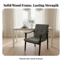 Comfortable Ash Wood Frame Chair Sturdy Construction Wood Frame Reading Chair Ergonomic Design Modern Wooden Armchair High-Density Foam for Students, Homeowners, Office Workers, Study Room, Balcony, Bedroom