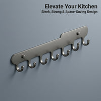 Closet and Pantry Organizer with Rotatable Wall Hooks for Kitchen Utensils, Removable Mounted Storage for Home Cooks