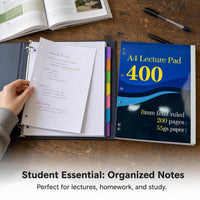 A4 Loose-Leaf Notebook, 200 Pages, Thickened, 55gsm Paper, High-Value Design, Student Exam Draft Book