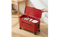 Two-sectionCompartment Desktop Cable Organizer Box Partitioned Cable Storage Box Hard-Shell Lidded