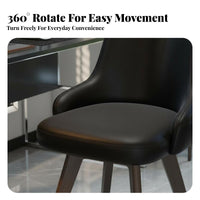 Minimalist Design Armless Swivel Vanity Chair Ergonomic Backrest Home Seating Padded Cushion Office Furniture Lumbar Support for Students, Adults, Teens, Study Room, Bedroom, Small Areas
